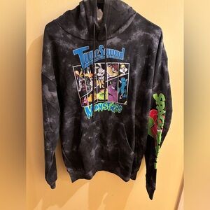 Space Jam Tune Squad Black Hoodie. Size Medium. NWOT. Black Tie Dye.